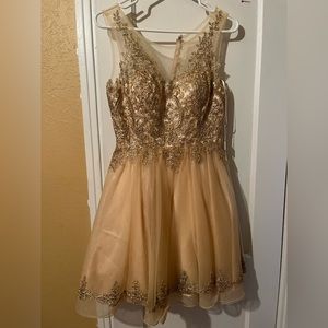 Gold Dama Quinceñera Dress
